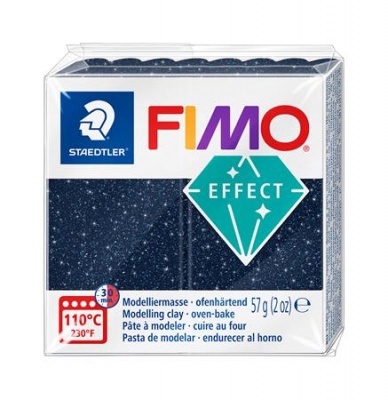 Gyurma, 57 g, égethető, FIMO "Effect", csillámos kék